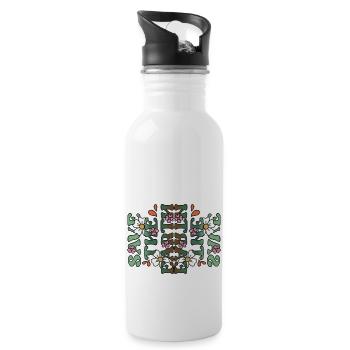 Rette den Planeten | Tag der Erde - Trinkflasche mit integriertem Trinkhalm - Weiß - Rechts