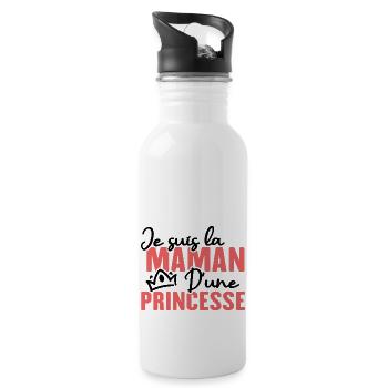 Je suis la maman d une princesse - Gourde avec paille intégrée - blanc - Droite