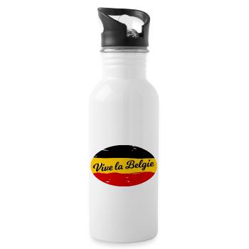 Long live Belgium - Water bottle with straw - white - Right