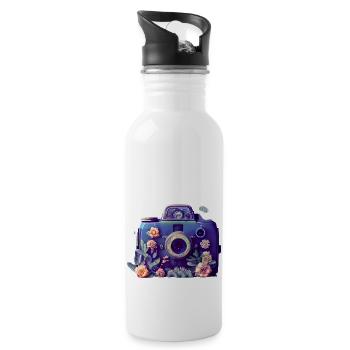 Photographer Photographing Camera Photographer Funny - Water bottle with straw - white - Right