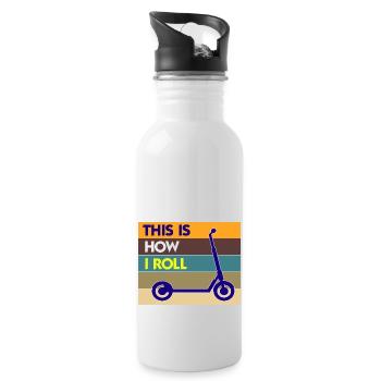 E-Scooter Roller Scooter - Trinkflasche mit integriertem Trinkhalm - Weiß - Rechts