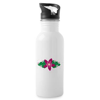 Flower Flower Plant - Water bottle with straw - white - Right