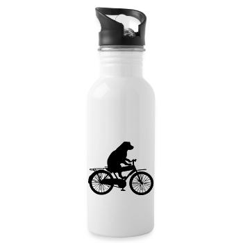 Balades en chien à vélo - idée cadeau - Gourde avec paille intégrée - blanc - Droite