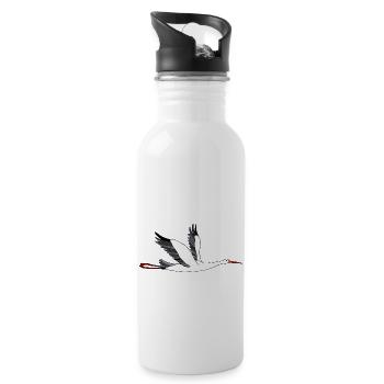 Storch - Trinkflasche mit integriertem Trinkhalm - Weiß - Rechts