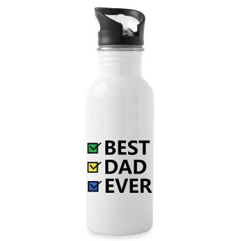 Best dad ever - Water bottle with straw - white - Right