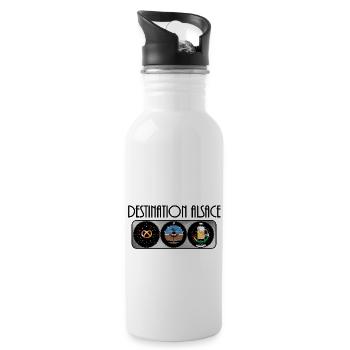 Reiseziel Elsass BCB #tshirtalsace - Trinkflasche mit integriertem Trinkhalm - Weiß - Rechts