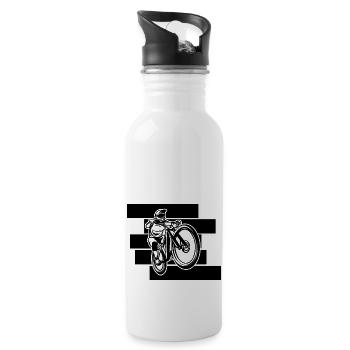 MTB Mountainbike Biker - Trinkflasche mit integriertem Trinkhalm - Weiß - Rechts