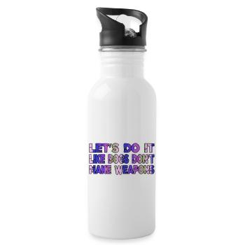 Child Gift Heart Funny Quote 1960s - Water bottle with straw - white - Right