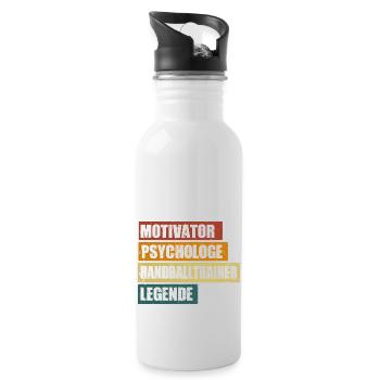 Handballtrainer Spruch - Trinkflasche mit integriertem Trinkhalm - Weiß - Rechts