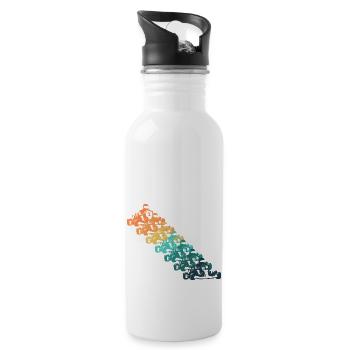Retro-Kartfahren - Trinkflasche mit integriertem Trinkhalm - Weiß - Rechts