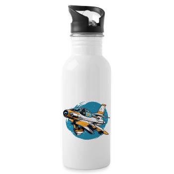 Furious volcano plane - Water bottle with straw - white - Right