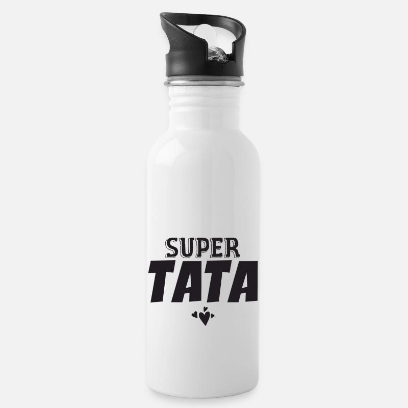 Super Tata - Gourde avec paille intégrée - blanc