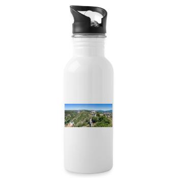 Knin Fortress (Kninska tvrđava) Croatia - Water bottle with straw - white - Right