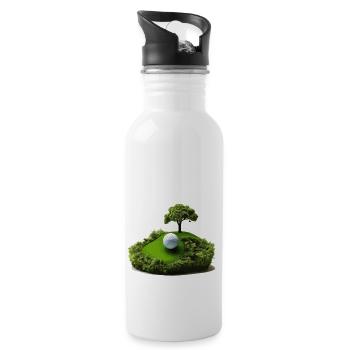 the small gulf island - Water bottle with straw - white - Right