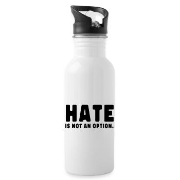 PEACE TSHIRT GIFT AGAINST WAR - Water bottle with straw - white - Right