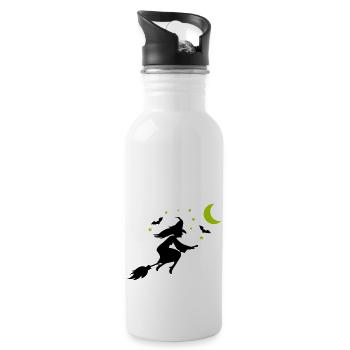 Silhouette de sorcière - Gourde avec paille intégrée - blanc - Droite