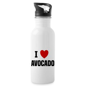 I love Avocado - Gourde avec paille intégrée - blanc - Droite
