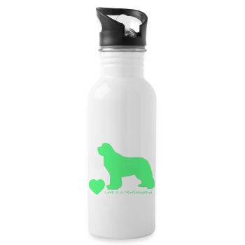 Love is a Newfoundland 009 - Trinkflasche mit integriertem Trinkhalm - Weiß - Rechts