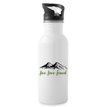 Vivre l’amour voyage montagnes - Gourde avec paille intégrée - blanc - Droite