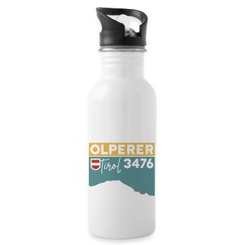 Olperer Nordgrat Brücke Überschreitung Wanderung - Trinkflasche mit integriertem Trinkhalm - Weiß - Rechts