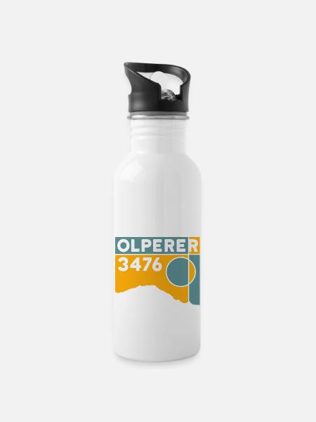 Olperer - Trinkflasche mit integriertem Trinkhalm - Weiß