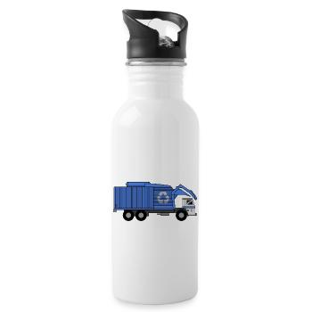 Müllwagen Liebe Müllabfuhr Kind Junge I Geschenk - Trinkflasche mit integriertem Trinkhalm - Weiß - Rechts