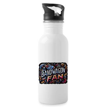 Bandwagon Fan 19 - Trinkflasche mit integriertem Trinkhalm - Weiß - Rechts