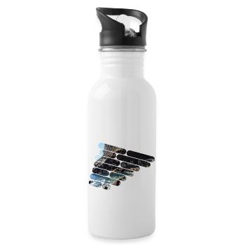 La Palma Poris de Candelaria Schmugglerbucht - Trinkflasche mit integriertem Trinkhalm - Weiß - Rechts