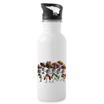 Tanz mit den Geistern in unserem Dancing Skeletons - Trinkflasche mit integriertem Trinkhalm - Weiß - Rechts