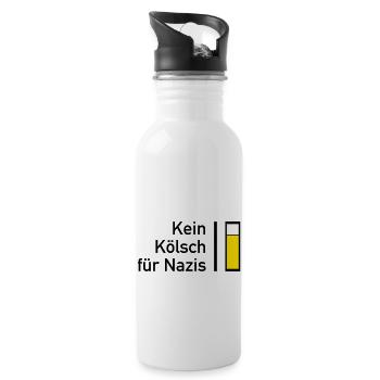 Kein Kösch für Nazis - Trinkflasche mit integriertem Trinkhalm - Weiß - Rechts