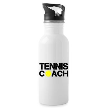 Tennis Coach - Water bottle with straw - white - Right