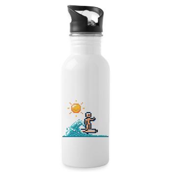 Pixel Surfer - Water bottle with straw - white - Right