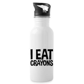 I Eat Crayons - Water bottle with straw - white - Right
