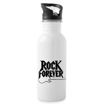 rock forever - Water bottle with straw - white - Right