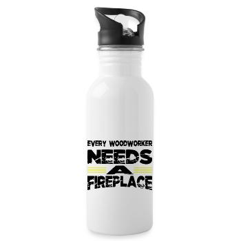 joke present idea cabinetmaker woodworking - Trinkflasche mit integriertem Trinkhalm - Weiß - Rechts