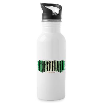 Waldbaden Wald shinrin yoku Waldgänger Waldbad - Trinkflasche mit integriertem Trinkhalm - Weiß - Rechts