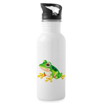 Frog - Water bottle with straw - white - Right