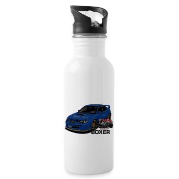 Car with motor - Trinkflasche mit integriertem Trinkhalm - Weiß - Rechts