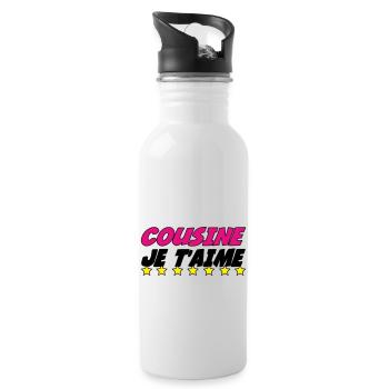 COUSINE JE t'aime - Gourde avec paille intégrée - blanc - Droite