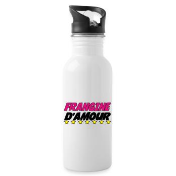 FRANGINE d'amour - Gourde avec paille intégrée - blanc - Droite