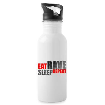 Manger dormir rave répéter nourriture sommeil corbeau disant - Gourde avec paille intégrée - blanc - Droite