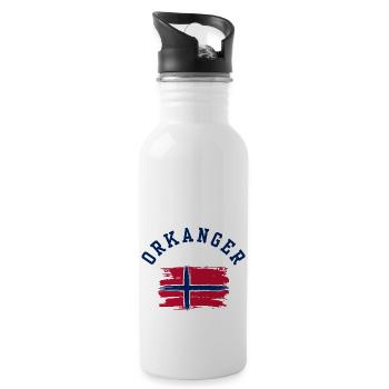 Orkanger, Norvège - Gourde avec paille intégrée - blanc - Droite