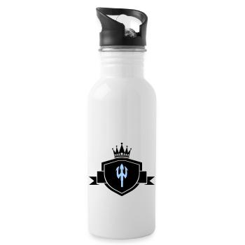 dreizack wappen - Trinkflasche mit integriertem Trinkhalm - Weiß - Rechts