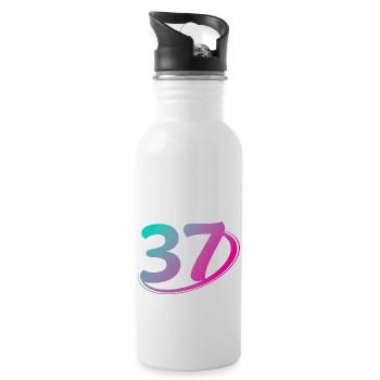 Number 37 multicolor - Water bottle with straw - white - Right