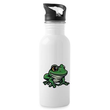frog - Water bottle with straw - white - Right