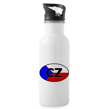 The Czech Republic in Eastern Europe - Water bottle with straw - white - Right