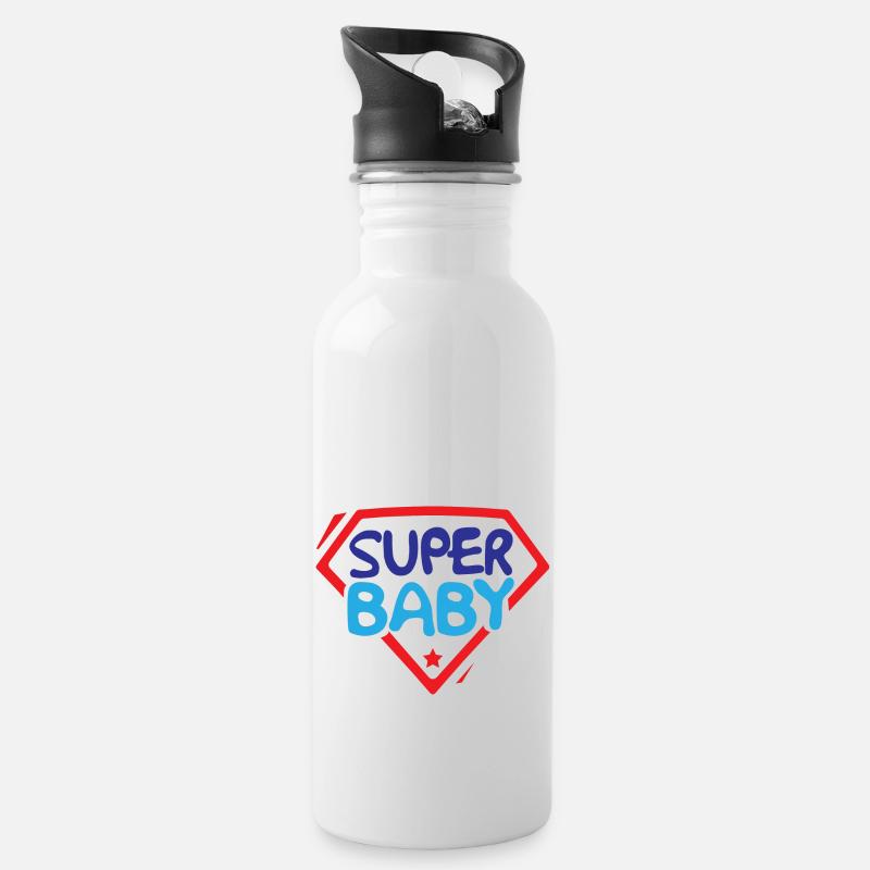 Super bébé - Gourde avec paille intégrée - blanc