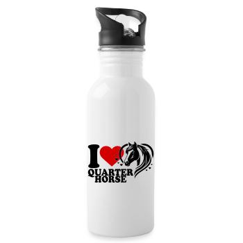 I love Pferd Quarter Horse - Water bottle with straw - white - Right