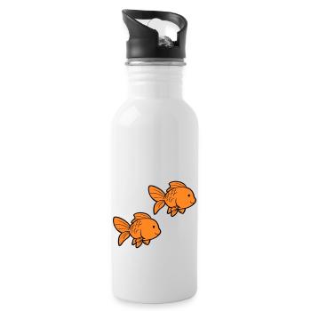 Poisson Poisson Rouge - Gourde avec paille intégrée - blanc - Droite