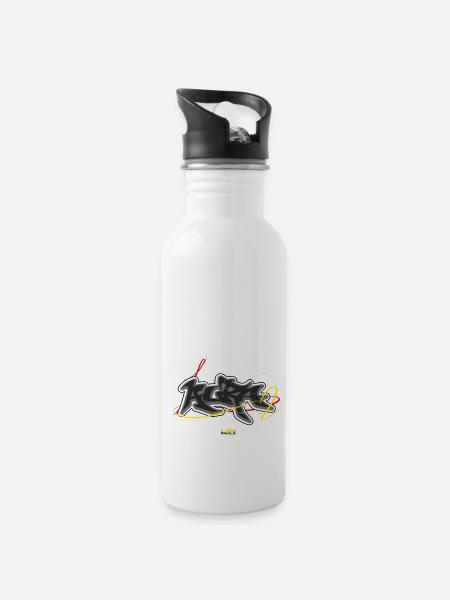 Aura Graffiti - Gourde avec paille intégrée - blanc
